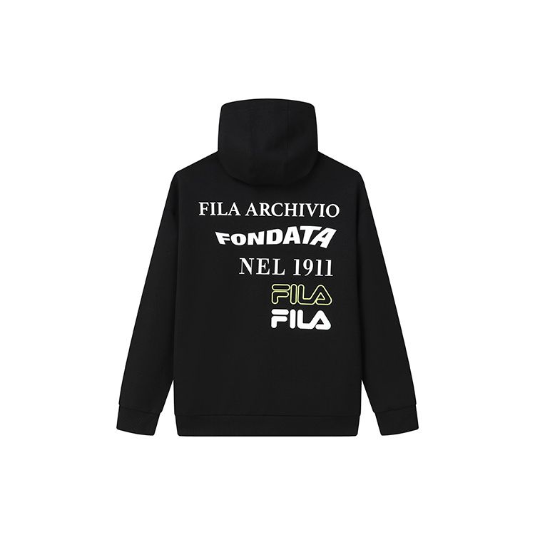FILA Letter Logo Sports Hoodie Men hoodies Black F11M219211F-BK
