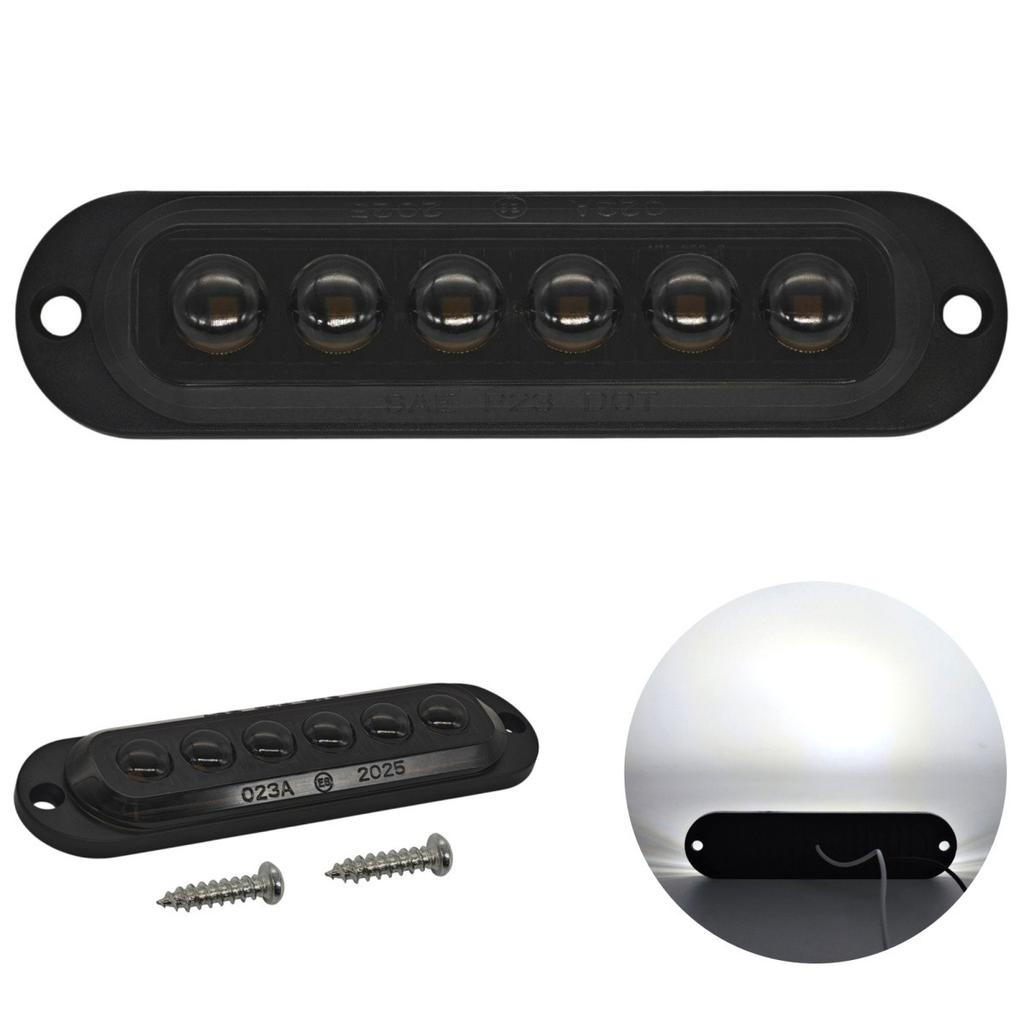 Lampa obrysowa 6 LED dymiona 12-24V  Biały Off-Road