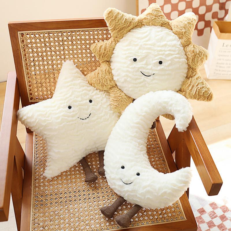 Sun Moon Star Pillow Cartoon Cute Fun Star Moon Night Theme Model Room Home Sofa Bed Decorative Pillow