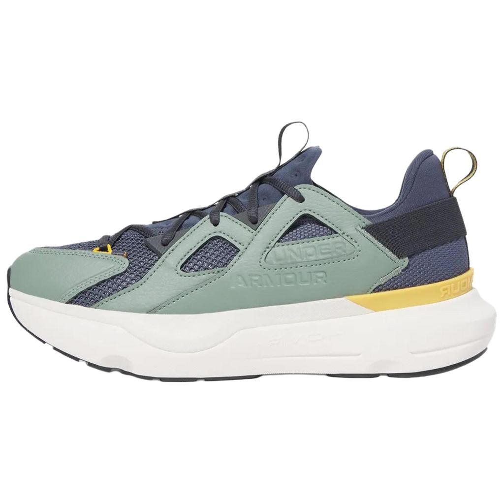 Under Armour HOVR Infinite MVMNT Downpour Grey Silica Green Unisex Sneakers Noble-Gold 3028667-045