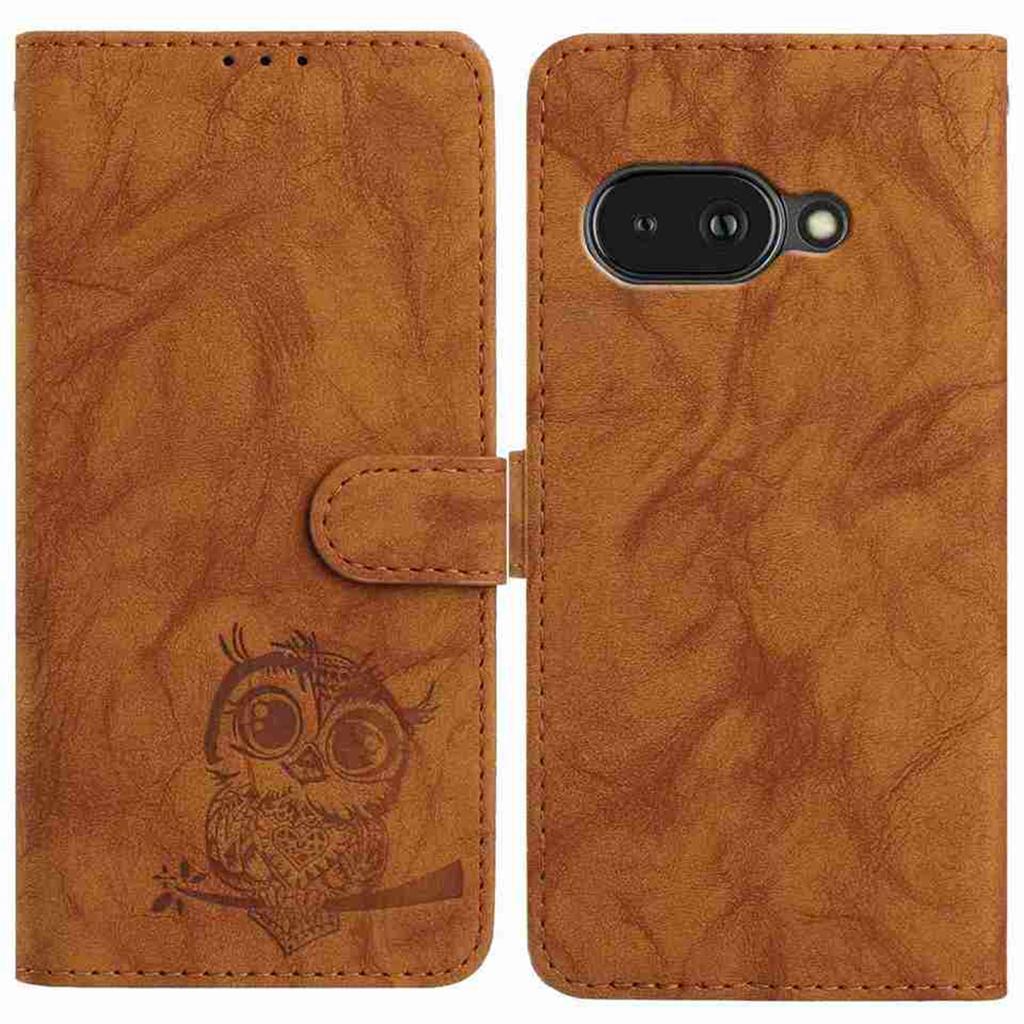 8-Color Owl Embossed Pattern Flip Card Design Wallet Case for Google Pixel 6,Pixel 7,Pixel 8,Pixel 9,Pixel 10 series...