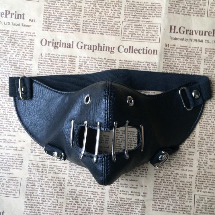 Punk Leather Mask Hannibal Nightclub Performance Studded Mask Personalized Motorcycle Rock Non-mainstream Mask for Men