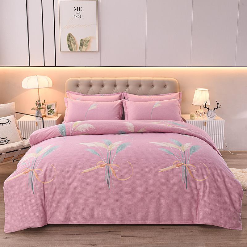 Thickened Cotton Four-piece Set, Pure Cotton Bed Sheet Quilt Cover, Dormitory Three-piece Set, Bedding