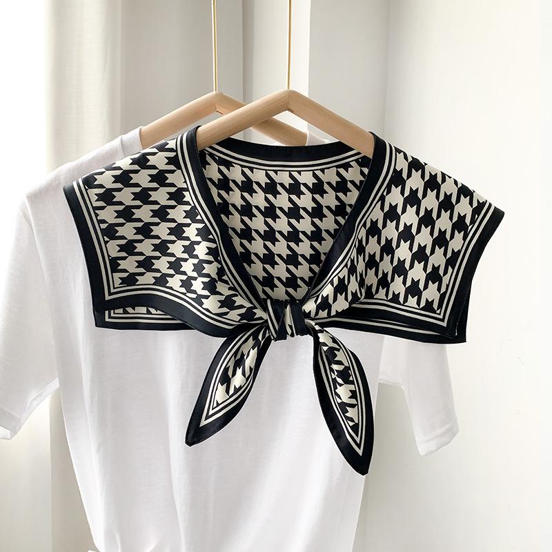 Shawl Summer Exterior Decoration Women'S Silk Scarf Spring And Autumn Thin Fashion Fake Collar Shirt Versatile Sunscreen Shawl