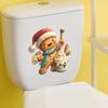 Cartoon Christmas Gingerbread Man Painting Bathroom Toilet Decorative Wall Stickers