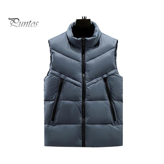 

Мужской жилет с воротником-стойкой, без рукавов, застежка-молния, жилет, пальто с боковыми карманами, однотонный утолщенный жилет, куртка XL серый