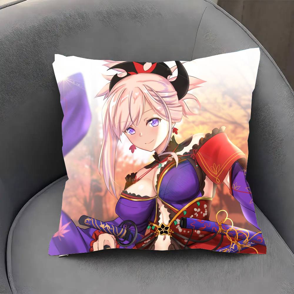 Miyamoto Musashi Anime Fate Pillow Case Fashion Square Pillowcase Bedroom Sofa Room Ins Decoration Leisure