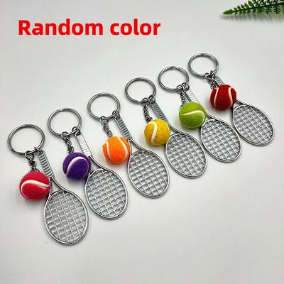 SCIONE Yaratıcı Alaşım Tenis Anahtarlık DIY Spor Tenis Raketi Kolye Mini Tenis Anahtarlık İki Parçalı Kolye Küçük Hediye