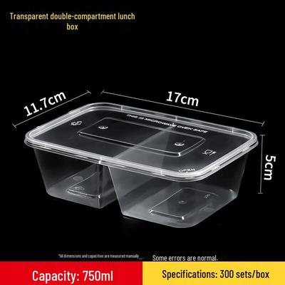 Disposable Two-Compartment Takeaway Box