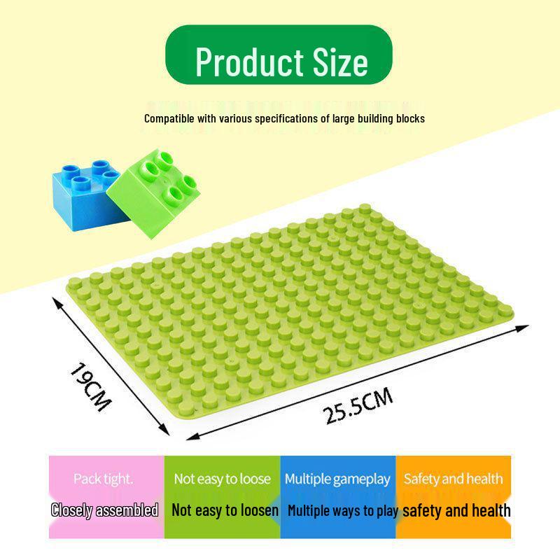 Right-Angle Baseplate for Large Particle Building Blocks, 51x25.5, Compatible with LEGO Accessories