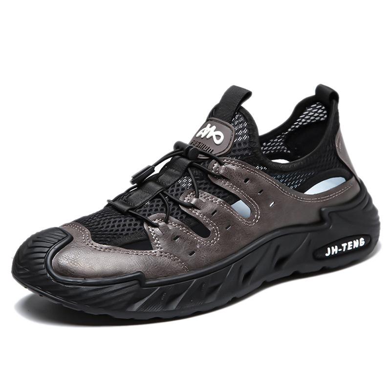 Large size bag head sandals summer new outdoor hole shoes men's popular casual shoes breathable versatile hollow men's shoes