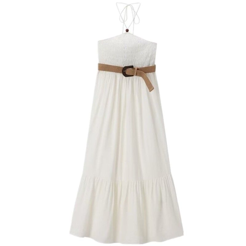Fashion Style 2024 Summer New Arrival Women's Stylish Stretch Tops Sling Mid-Length Dress 2298105