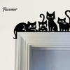 Unique Wall Art for Home Metal Cat Door Topper, Cute Cats Frame Decor, Black Art, Modern Farmhouse Hanging Minimalist Decoration Living Room