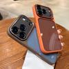 Luxury Orange Transparent Phone Case For iPhone 17 16 Pro Max 17 Pro 16 Metal Lens Shockproof Hard Acrylic Bumper Clear Cover
