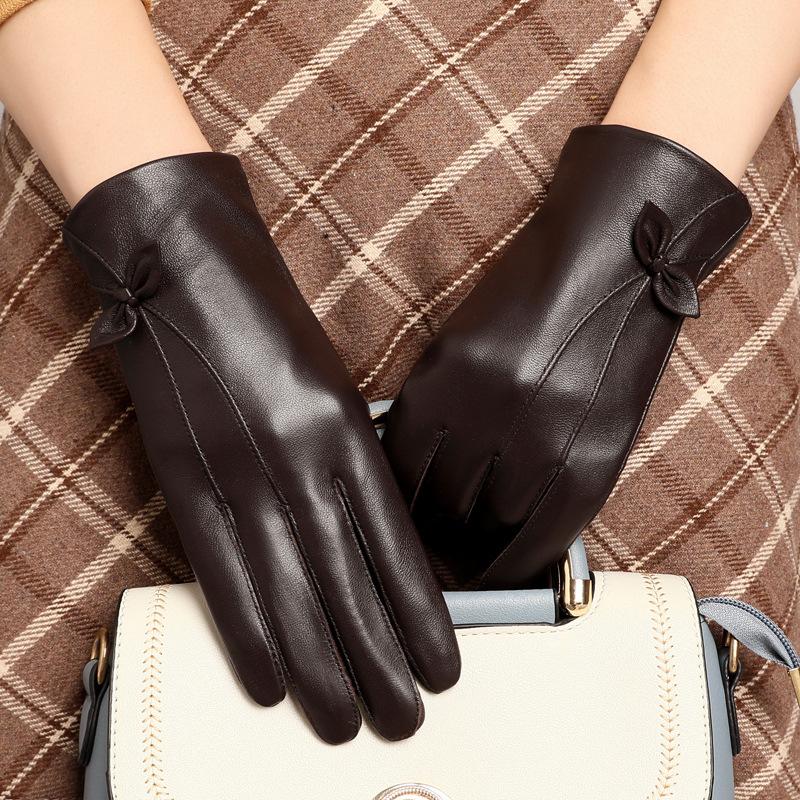 

Перчатки из высококачественной кожи, тонкие перчатки из овчины, сенсорный экран для вождения, теплые руки, модные и ветрозащитные M