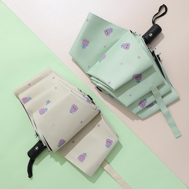 Women's Folding Sun & Rain Umbrella with UV Protection and Logo