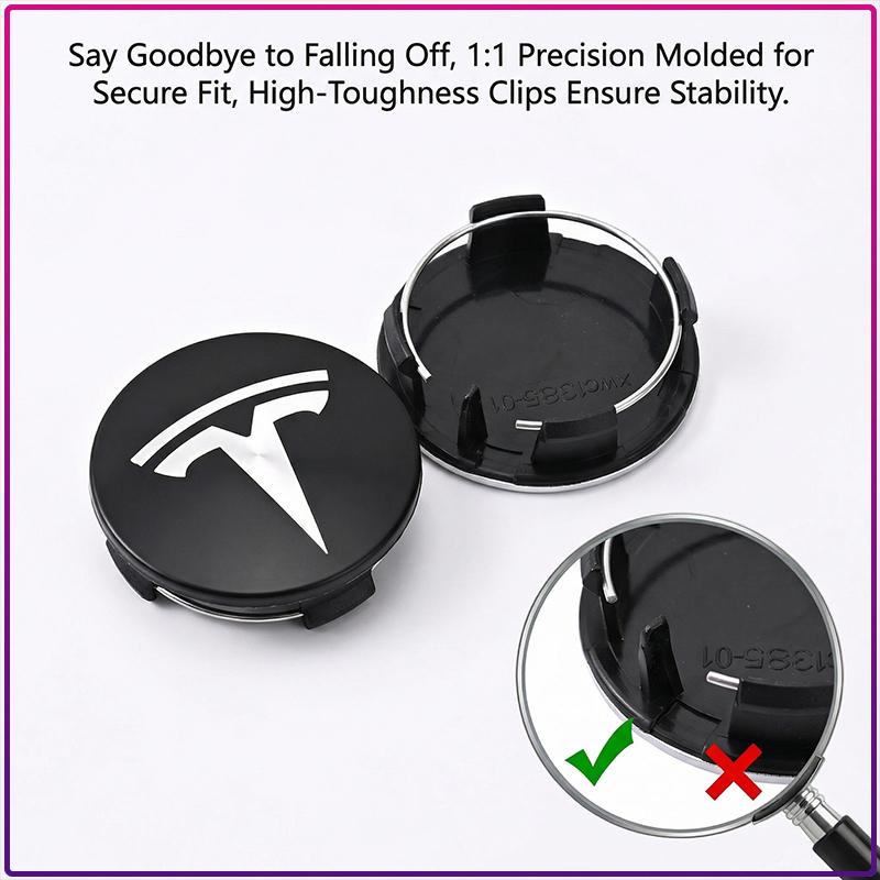 4Pcs 56MM Car Badge Emblem Wheel Center Hub Caps Rim Hubcap Cover For Tesla Model S Model X Model Y Cybertruck Model 3 Model Y