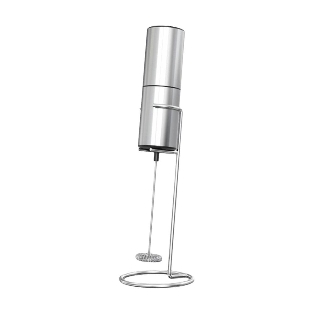 

Battery Powered Electric Milk Frother High Speed Drink Stirrer Portable Blender Cappuccino срібний