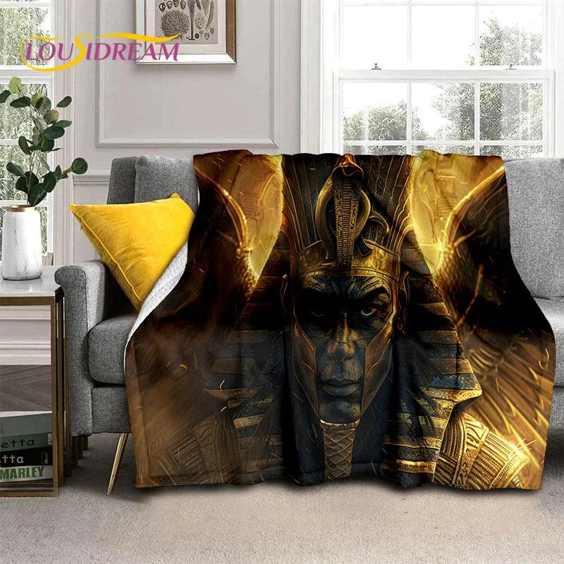 3D Ancient Egypt Death Anubis Pharaoh Horus Mythology 2025 Soft Blanket,Soft Throw Blanket for Home Bedroom Bed Sofa Cover Child