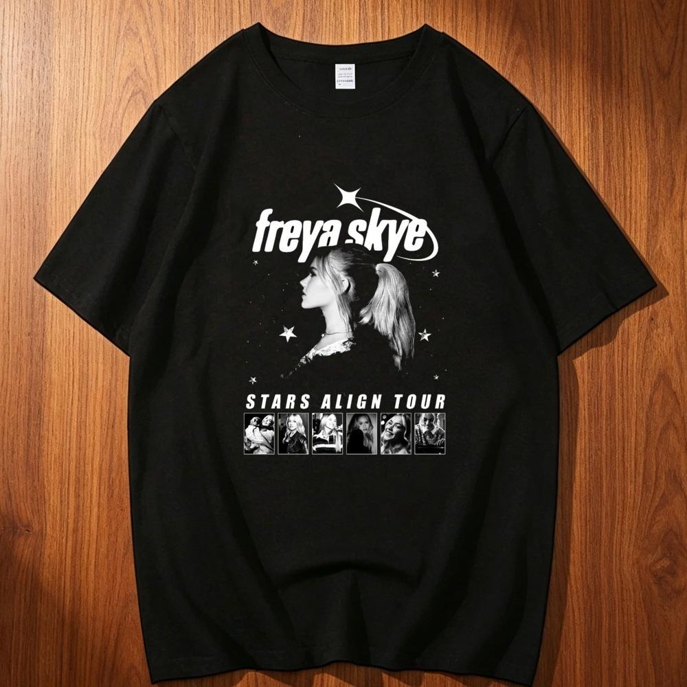 Freya Skye Baumwoll-Top T-Shirts Unisex Y2k Bunt Grafik Atmungsaktiv Gothic kawaii Top T-Shirts kawaii Klassisch Atmungsaktiv Grunge
