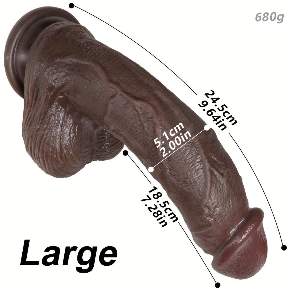 9,65" Realistisk Svart Dildo med Sugekopp, Flere Størrelser, Flytende Silikon, G-punkt- og Analsimulering for Par, Håndfri Lek