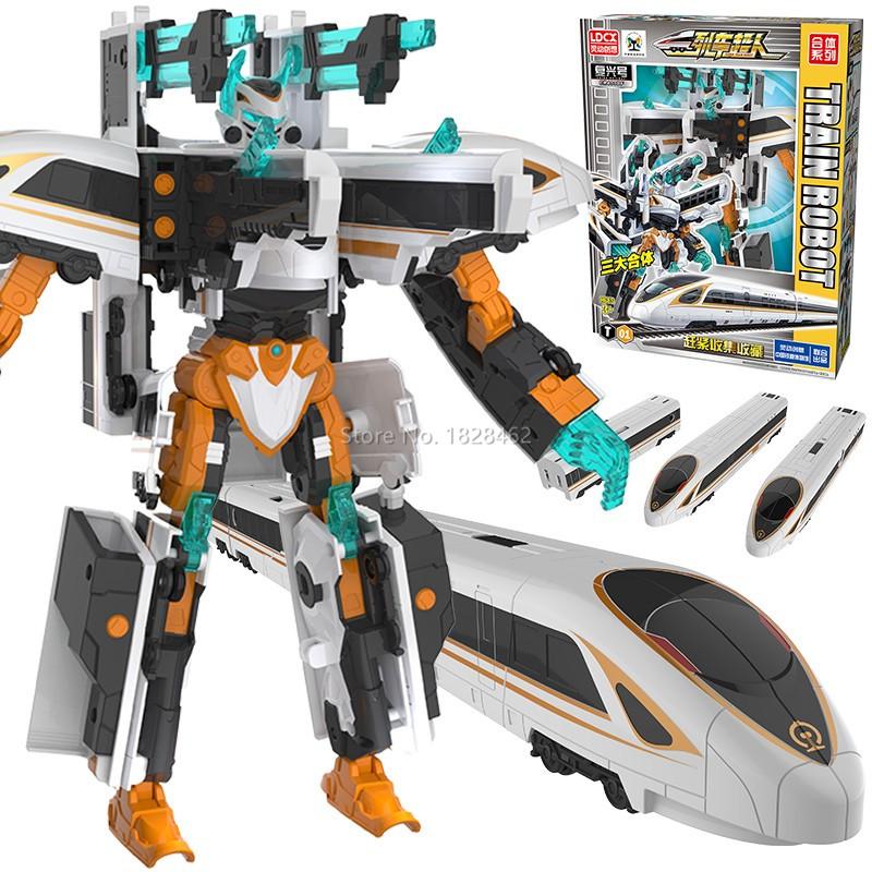 3 ÎN 1 China Cale Ferată de Mare Viteză Super Tren Robot Jucărie Transformabilă Tren Deformabil Figură de Acțiune CHSR Jucărie pentru Copii Jucării
