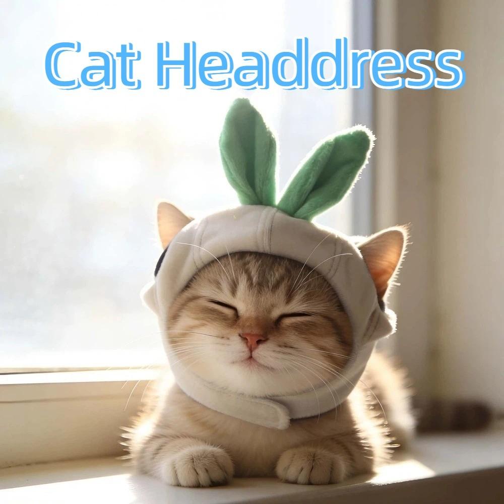 Multi-functional Cartoon Pet Garlic Hat Comfortable Funny Cat Head Cover Soft Dog Headdress Cosplay Event