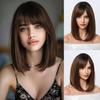 European and American Fashion Dark Brown Bob Wig, Dark Brown Short Straight High-Temperature Fiber Hairpiece