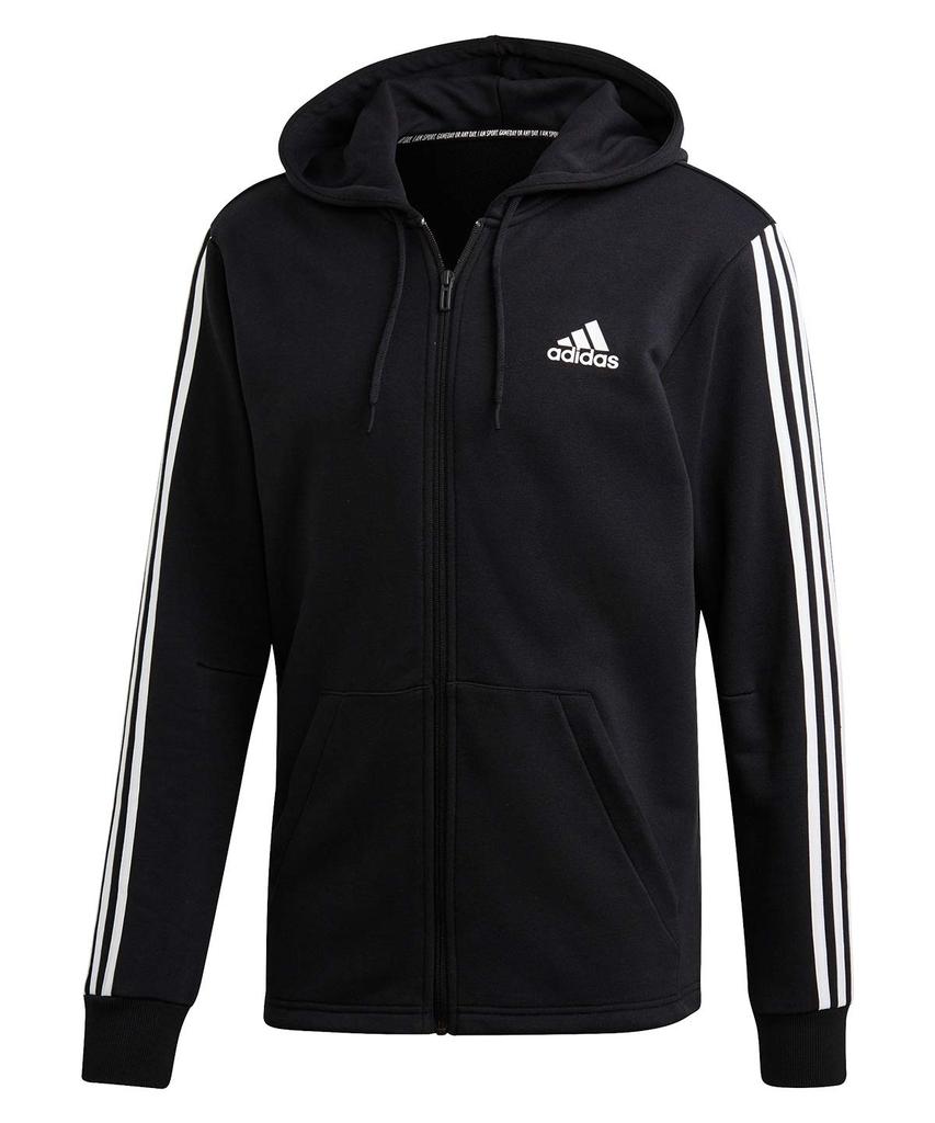 Adidas MUSTHAVES Sweatshirt Training Größe Größe Herren 3-Streifen Full-Zip (Fleece-Futter) Tragen, FSD66, Schwarz/Weiß (DT9896), J/L (Japan L)