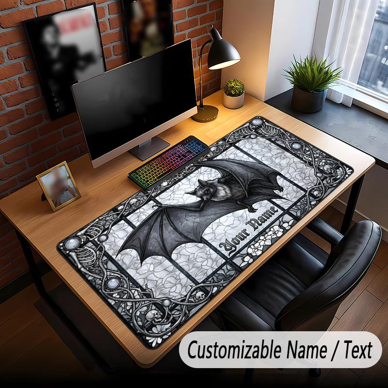 Skull Gothic Theme Custom Mouse Pad Personalized With Name Text Customized Desk Mat For Office Home Decor
