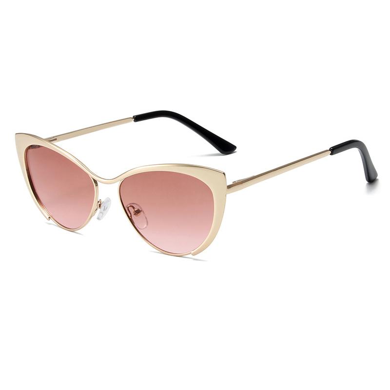 SHAUNA Anti-Blue Light Fashion Women Cat Eye Optical Glasses Frames Spring Hinger Metal Gradient Sunglasses UV400