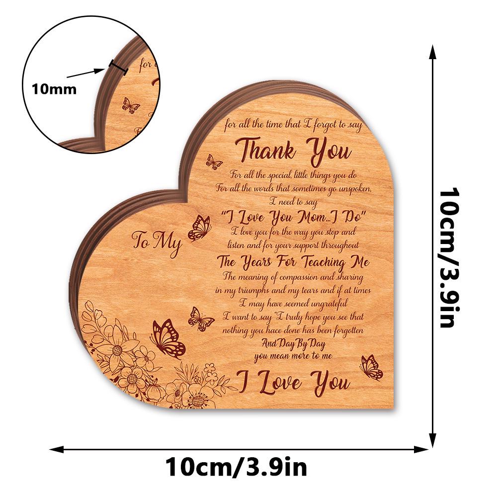 MZ1021-1031 Mother's Day Heart Wooden Desktop Ornament