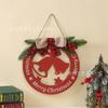 Wooden Round Hanging Sign Christmas Welcome Door Decor Festive Party Wall Ornament Holiday Seasonal Decoration