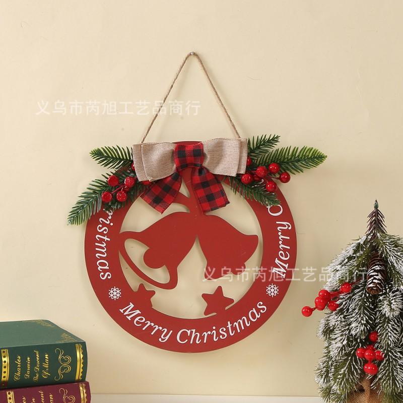 Wooden Round Hanging Sign Christmas Welcome Door Decor Festive Party Wall Ornament Holiday Seasonal Decoration