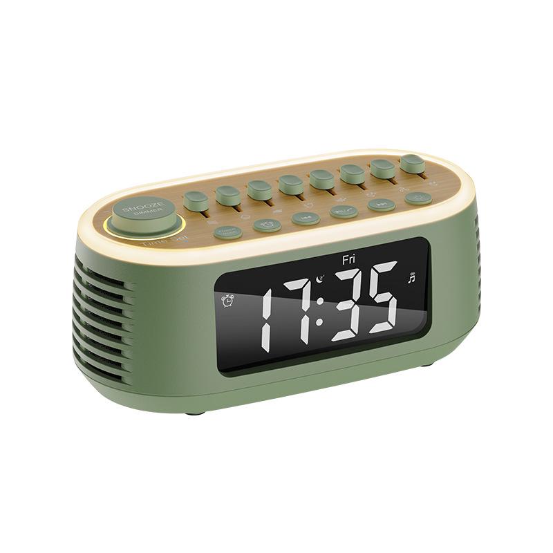 Mini Portable Bluetooth Speaker: Bedside & Desktop Wireless Alarm Clock with White Noise and TWS.
