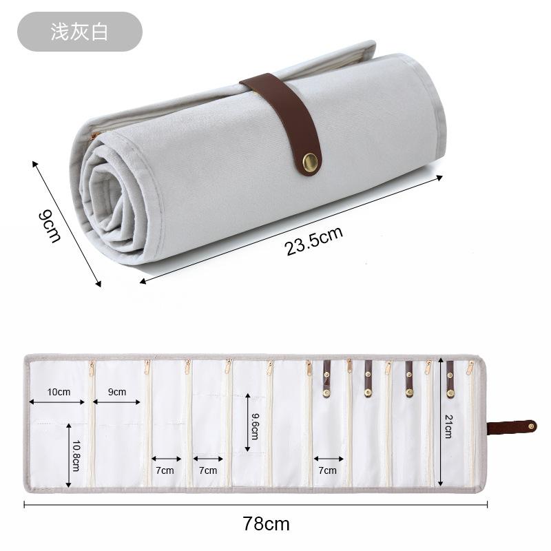 Roll‑Up Jewelry Storage Bag Portable Travel Jewellery Organizer Pouch For Necklace Earring Bracelet
