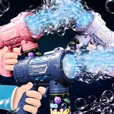 10 Hole Electric Bubble Machine Gun Kids Toys, Bubble Gun With Bubble Liquid, Colorful Lights And Thousands Of Bubbles, Summer Outdoor Beach Toys