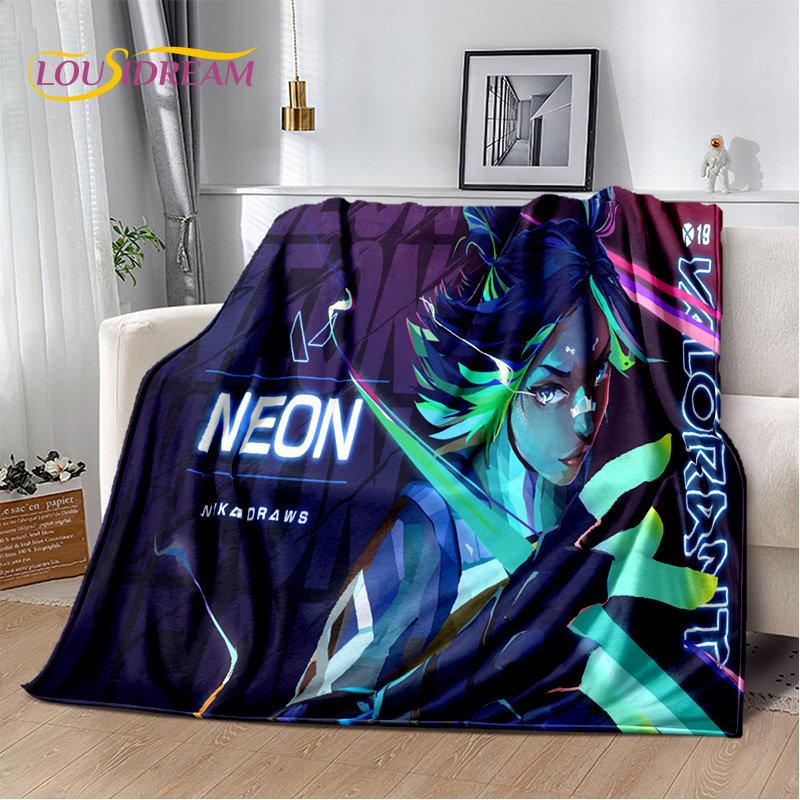 3D HD VALORANT Game Gamer Cartoon Soft Plush Blanket,Flannel Blanket Throw Blanket for Living Room Bedroom Bed Sofa Picnic Cover
