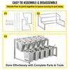 Expandable Spice Rack Adjustable Stainless Steel Organizer Shelf Kitchen 2-Tier Sauce Ingredients Fruits Holder