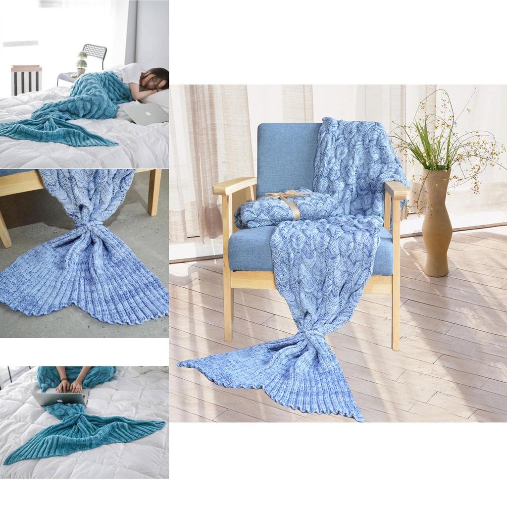 Mermaid Tail Blanket For Teens With Faux Cashmere Material Cozy Gift For Spring And Autumn Use