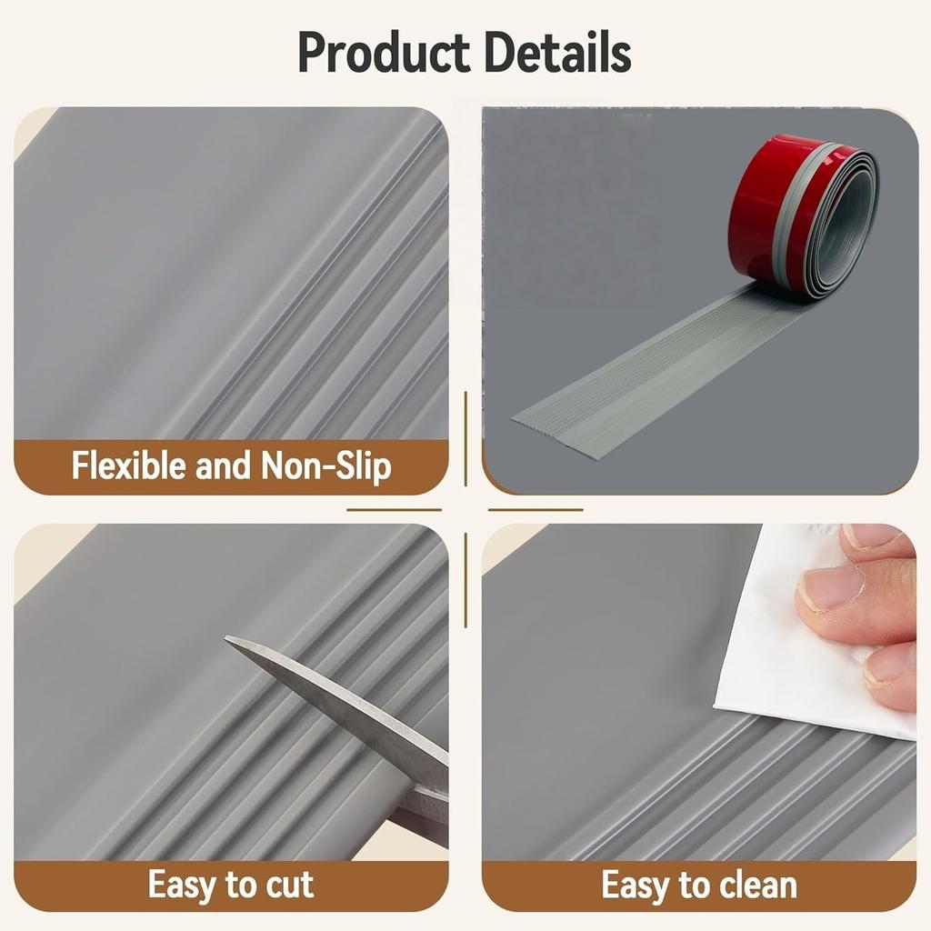 1pc 2m/78.74in Black Stair Nosing & Edge Protector - Self-Adhesive Non-Slip Stair Edging Trim, Stair Nose Molding for Indoor