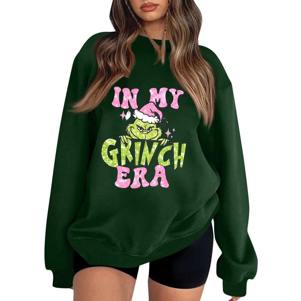 Women's Fashion Casual Print Casual Long Sleeve Round Neck Sweatshirt Top