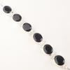 Black Onyx Gemstone 925 Sterling Silver Jewelry Handmade Bracelet8" Gift For Mom RB-4-15