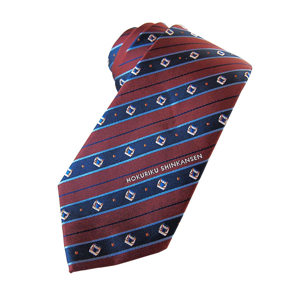 [Shikisai no Mise] A cute character necktie featuring the Hokuriku Shinkansen [Train Necktie] - Front (Front Wine)