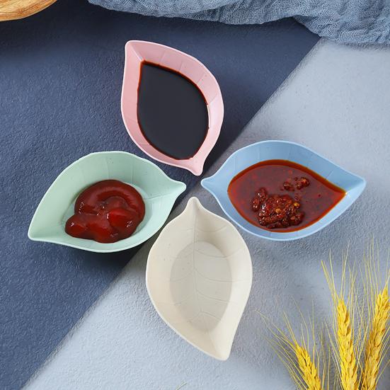 Dipping Dish Leaves Shape Japanese Style Smooth Edges Stackable Non Slip Bottom Serving Burrs Free