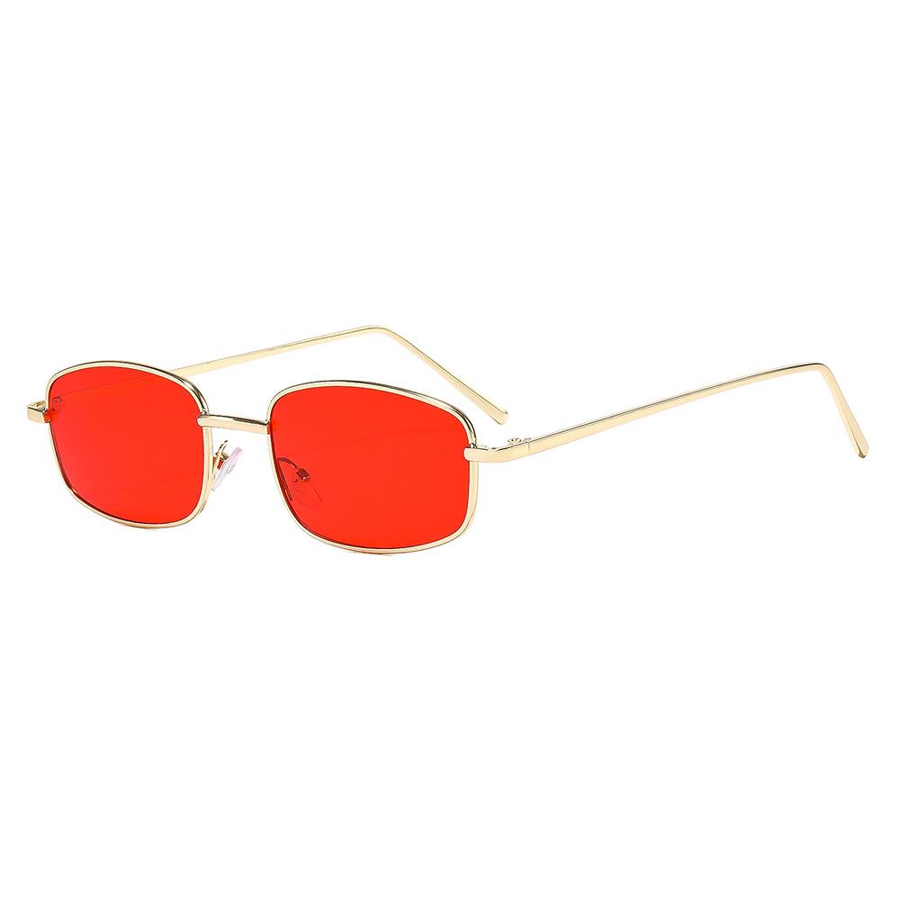 European and American metal small square sunglasses sunglasses men's and women's fashion trend flat sunglasses square metal