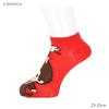 Monchhichi High Touch Pattern Socks Left Right Different Designs 23-25cm Sneaker Length Red Women