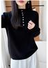 2026 Women's Pure Wool Half-High Neck Button-Up Knit Sweater