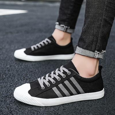 Pánské All Seasons plátěné vulkanizované boty pro volný čas Retro Black Red Man plátěné tenisky Simplicity pro muže 38-44