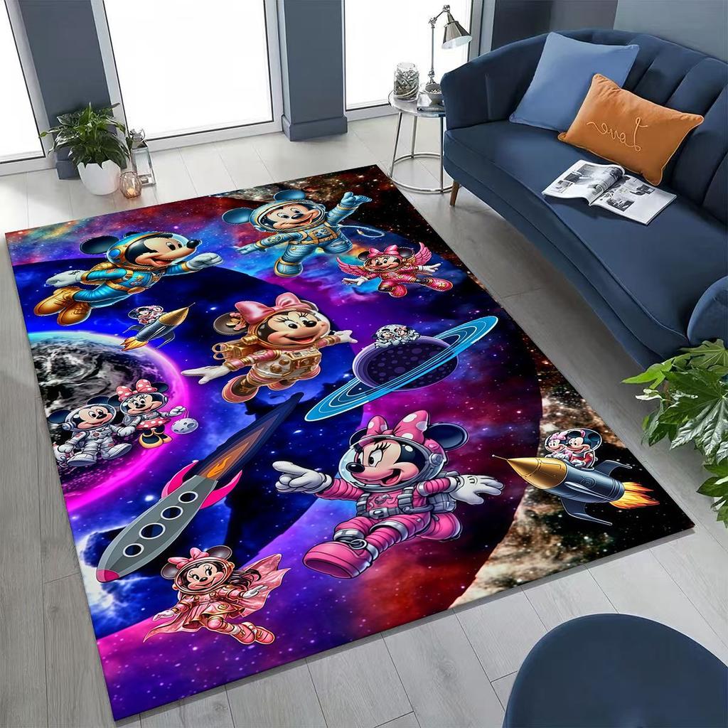 3D Tištěný Kreslený Koberec Minnie Mickey Mouse do Ložnice Obývacího Pokojí Pohovky Domu Rohožka Dekorace, Velký Dětský Protiskluzový Podlahový Koberec Dárek